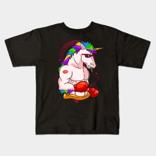 Boxing Unicorn Cool Boxer MMA Unicorns Kids T-Shirt